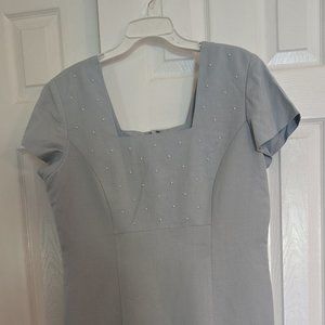 Powder blue shift dress